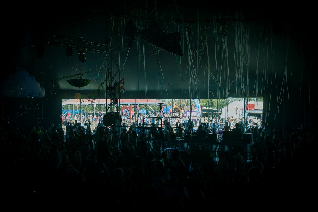 Festival audience immersed in a live entertainment experience
