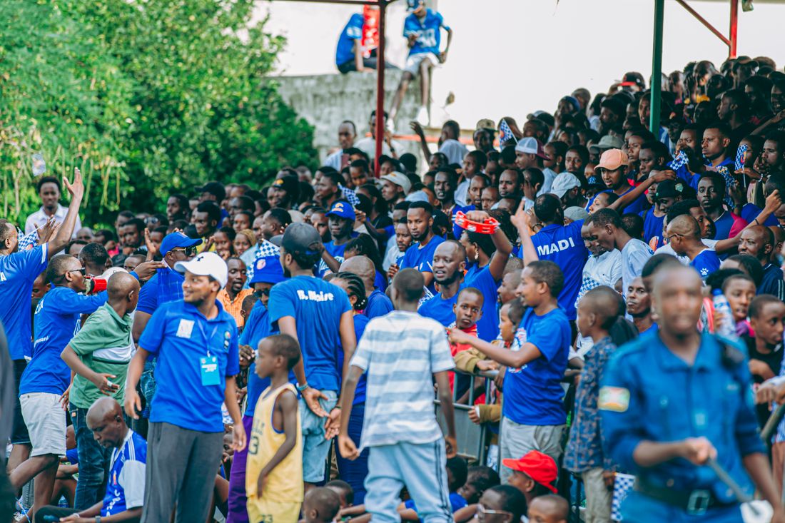 Fans sharing the excitement of a live sporting event